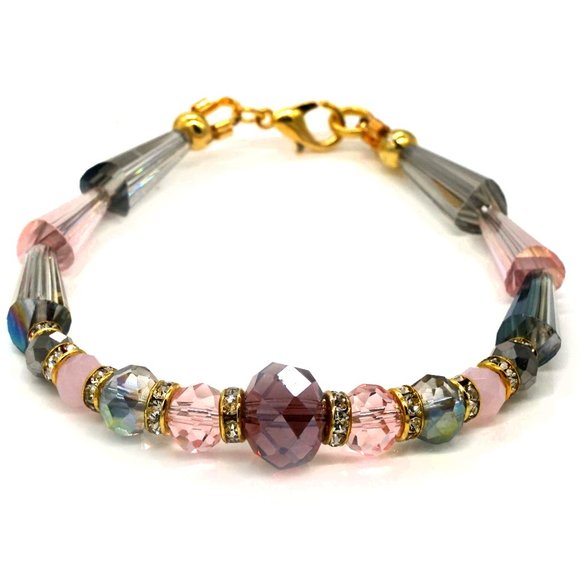 My Bead Emporium Jewelry - Bracelet with crystals and rhinestones with lobster clasp.